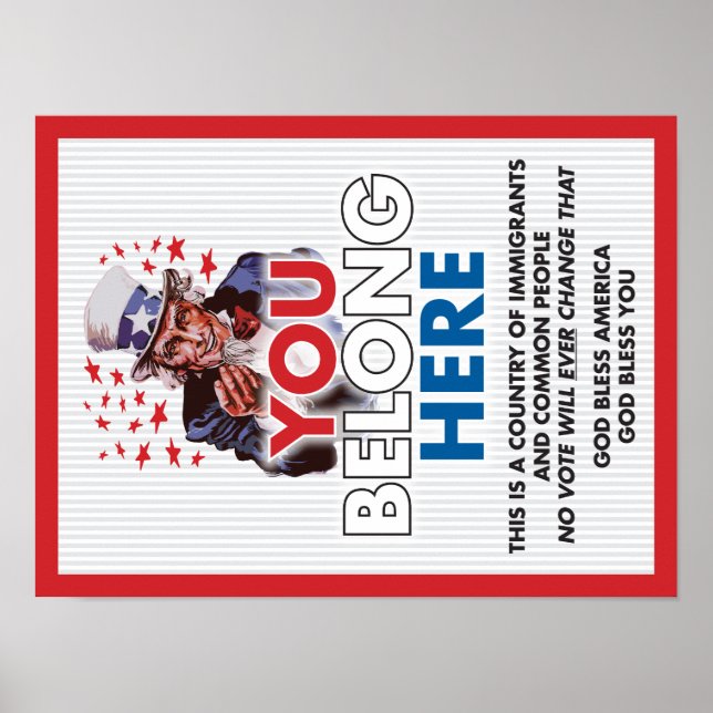 Uncle Sam 'You Belong Here' Poster (Front)