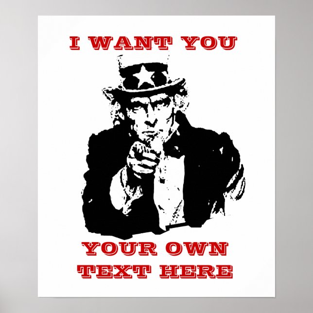 Uncle Same Poster "I want you" Custom Poster (Front)