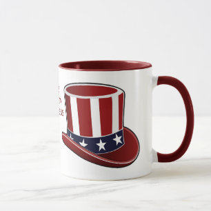 Uncle Sam's Hat "Life Liberty Happiness" Mug