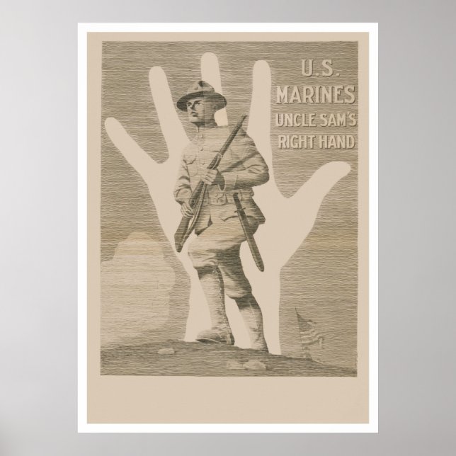Uncle Sam's Right Hand-U.S. Marines Poster (Front)