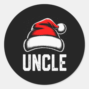 Uncle Santa Christmas Family Matching Pajamas Xmas Classic Round Sticker