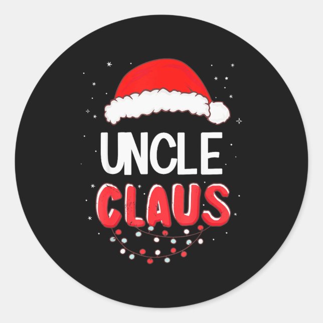 Uncle Santa Claus Christmas Matching Costume  Classic Round Sticker (Front)