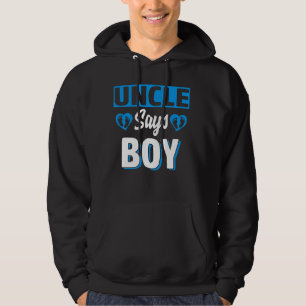 Uncle Says Boy Cute Gender Reveal Team Blue Baby P Hoodie