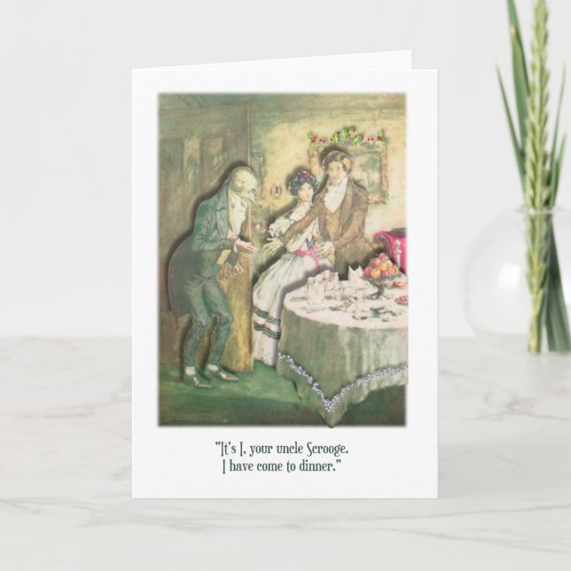 Uncle Scrooge comes for Christmas Dinner Holiday Card (Front)