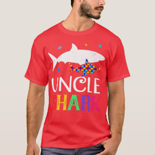 Uncle Shark Family Cool Autism Awareness Gift Prem T-Shirt