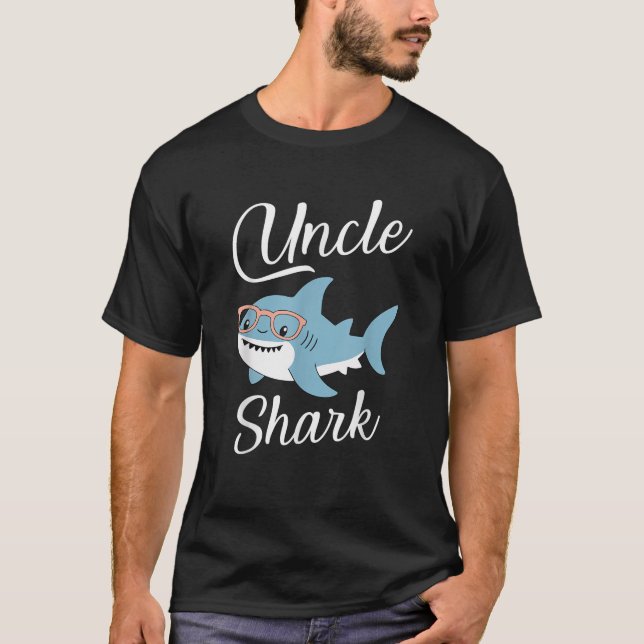 Uncle Shark Funny Matching Family Grandpa  T-Shirt (Front)