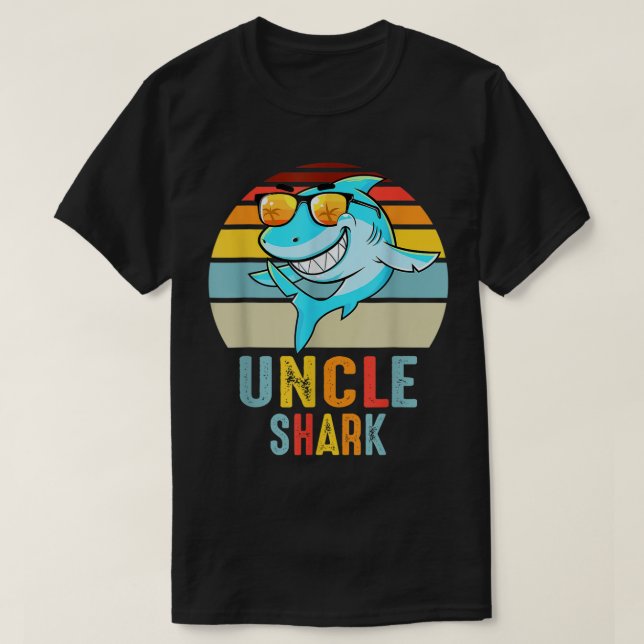 Uncle Shark Shirt Shark Family Happy Mother's Day  (Design Front)