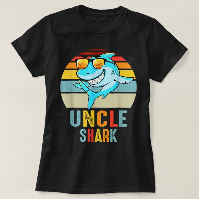 Uncle Shark Shirt Shark Family Happy Mother's Day  (Design Front)
