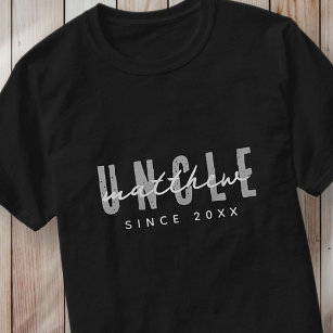 Uncle Since 20XX Modern Elegant Simple T-Shirt