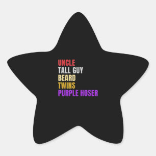 Uncle Tall Guy Beard Twins Purple Hoser Items Star Sticker