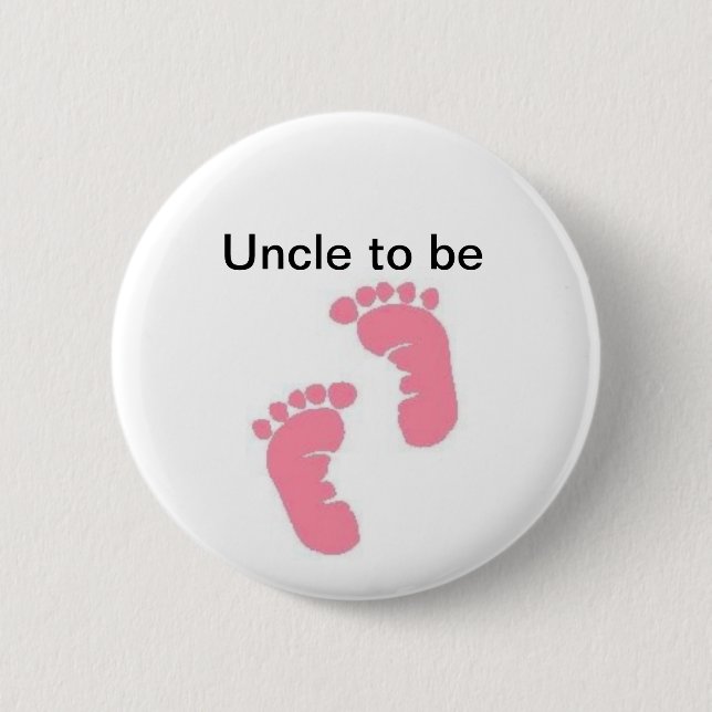 Uncle to be 6 cm round badge (Front)