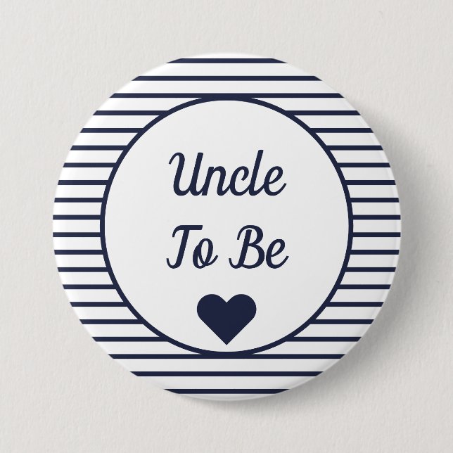 Uncle To Be Baby Shower Button (Front)