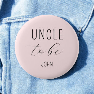 Uncle to Be Pink Baby Shower Button