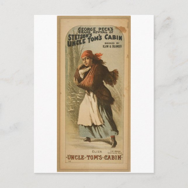 Uncle Tom's Cabin,  'Eliza' Retro Theatre Postcard (Front)