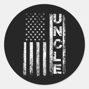 Uncle Vintage American Flag Father's Day 4th Of Ju Classic Round Sticker