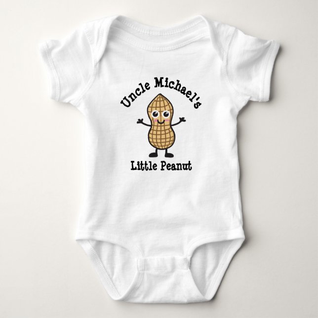 Uncle (Your Name -'s ) Little Peanut Baby Bodysuit (Front)