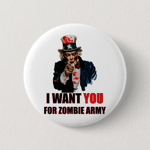 Uncle Zombie 6 Cm Round Badge