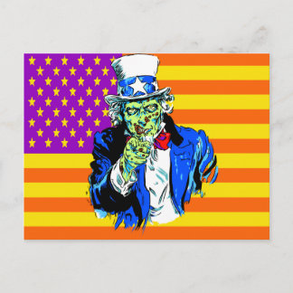 Uncle Zombie Sam Postcard