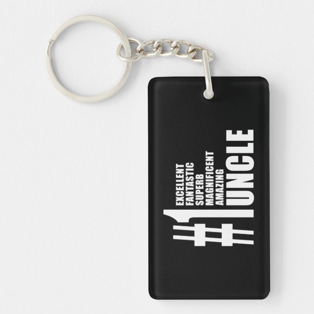 Uncles Birthdays Gifts : Number One Uncle Key Ring (Front)
