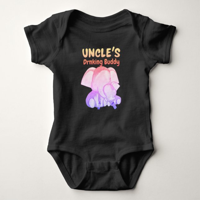 Uncle's drinking buddy baby bodysuit (Front)