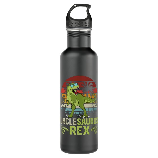Unclesarurus Rex | Cool Retro Dinosaur Design 710 Ml Water Bottle (Front)