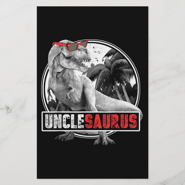 Unclesaurus Dinosaur Uncle Saurus Stationery (Front)