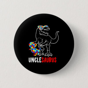Unclesaurus T Rex Dinosaur Autism Awareness Uncle 6 Cm Round Badge