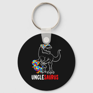 Unclesaurus T Rex Dinosaur Autism Awareness Uncle Key Ring