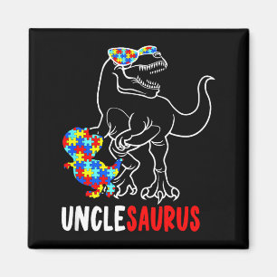 Unclesaurus T Rex Dinosaur Autism Awareness Uncle Magnet