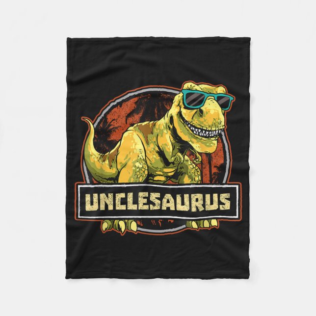 Unclesaurus T rex Uncle Saurus Dinosaur Fleece Blanket (Front)