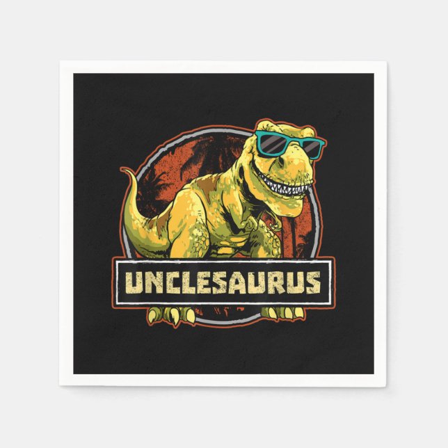 Unclesaurus T rex Uncle Saurus Dinosaur Napkin (Front)