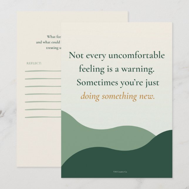 Uncomfortable Is Not a Warning | Reflection Invitation (Front/Back)