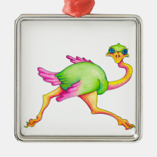 Uncommon Ostrich Metal Tree Decoration