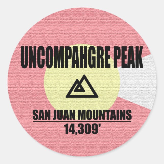 Uncompahgre Peak Classic Round Sticker (Front)