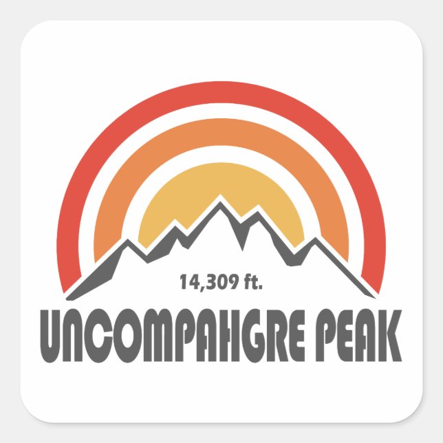 Uncompahgre Peak Square Sticker (Front)