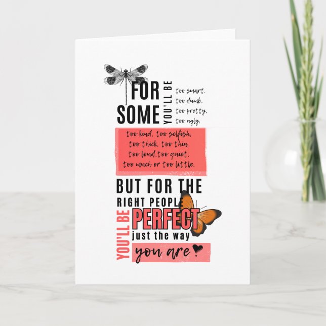Unconditional love & acceptance friendship quote  card (Front)