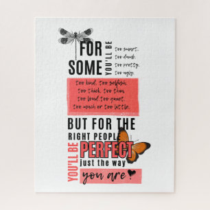 Unconditional love & acceptance friendship quote jigsaw puzzle