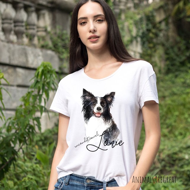 Unconditional Love Border Collie Portrait T-Shirt (Creator Uploaded)