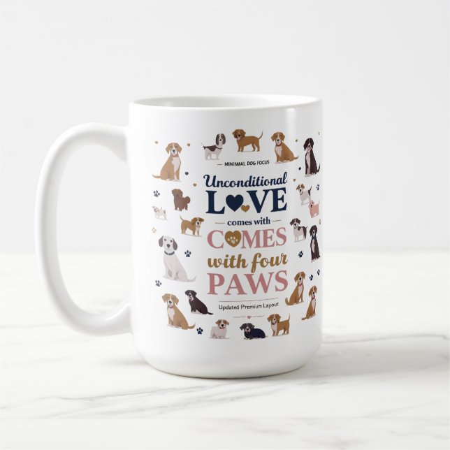 Unconditional Love Comes with Four Paws – Classic  Coffee Mug (Left)