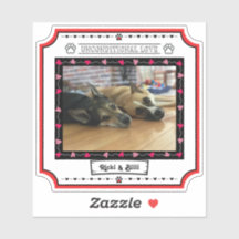 Unconditional Love Dog Photo with Hearts & Paws