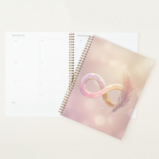 unconditional love & feather symbol planner
