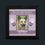 Unconditional Love Pet Sympathy Custom Gift Box<br><div class="desc">You're Love Unconditional, You're Friendship Exceptional. Done in purple/pink. Pet slogan that goes for dogs, cats, or any pets with paws. Pay tribute to a loved pet with these personalised memorial gifts keepsakes or offer your condolences with personalised sympathy gifts from Healing Tears to honour a special pet in your...</div>