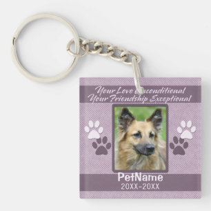 Unconditional Love Pet Sympathy Custom Key Ring