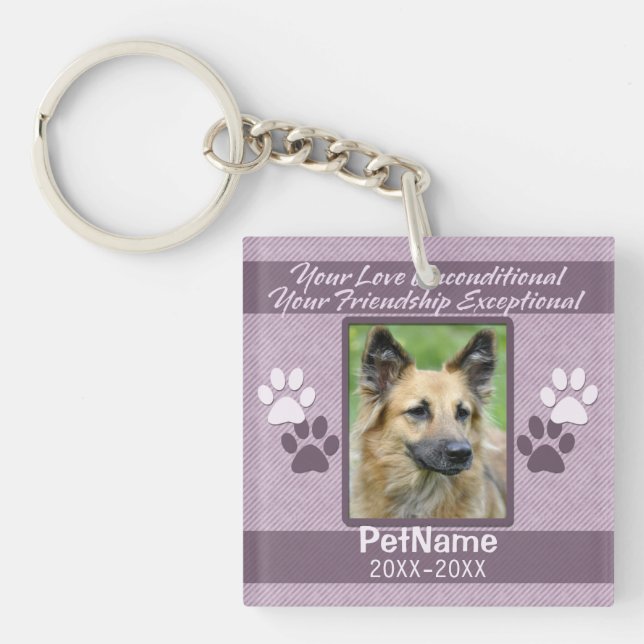 Unconditional Love Pet Sympathy Custom Key Ring (Front)