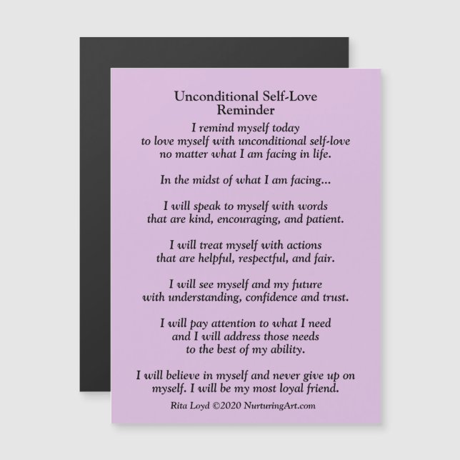 Unconditional self-love reminder magnet (Front/Back)