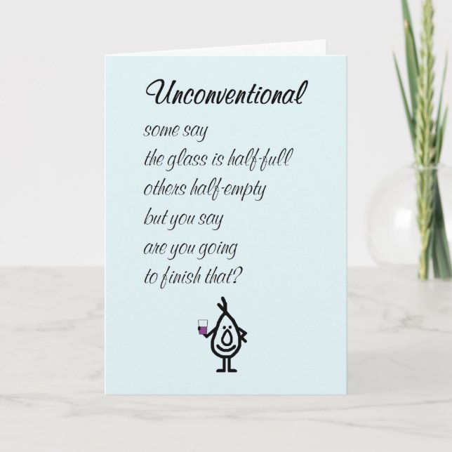 Unconventional - A Funny Thinking Of You Poem Card (Front)