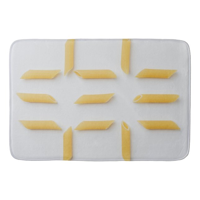 Uncooked Penne Pasta Bath Mat (Front)