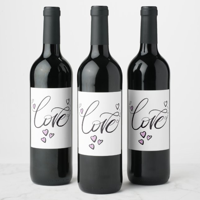 Uncorked Affection | Elegant Minimalist Love Wine  Label (Bottles)