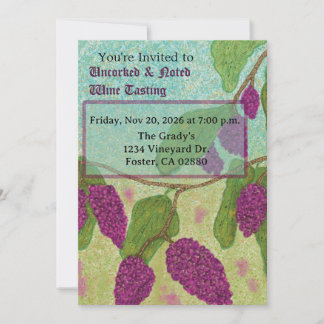 Uncorked & Noted Wine Tasting Invitation