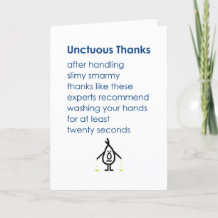 Unctuous Thanks, A Funny Thank You Poem Card